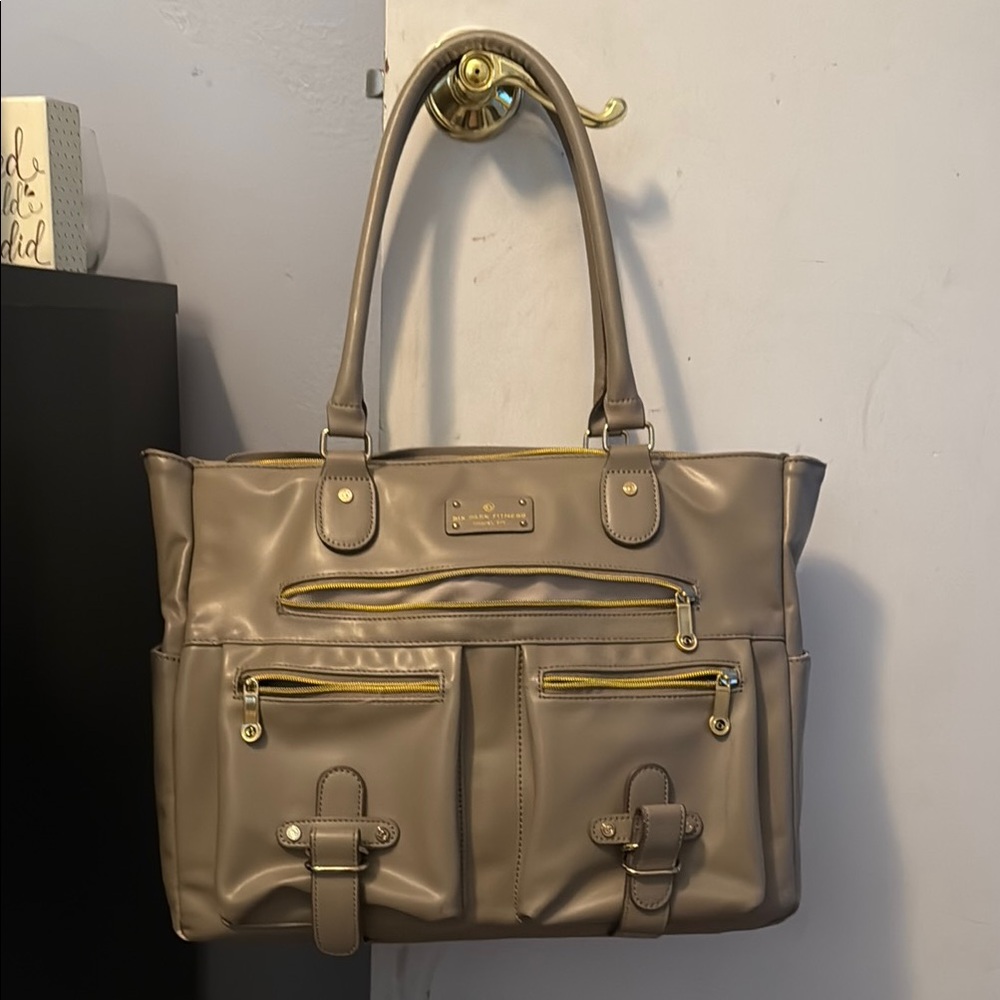 Tan Structured Six Pack Meal Prep Purse. Holds 4 meals